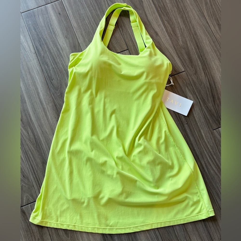 Neon Yellow Halter Tavi Dress